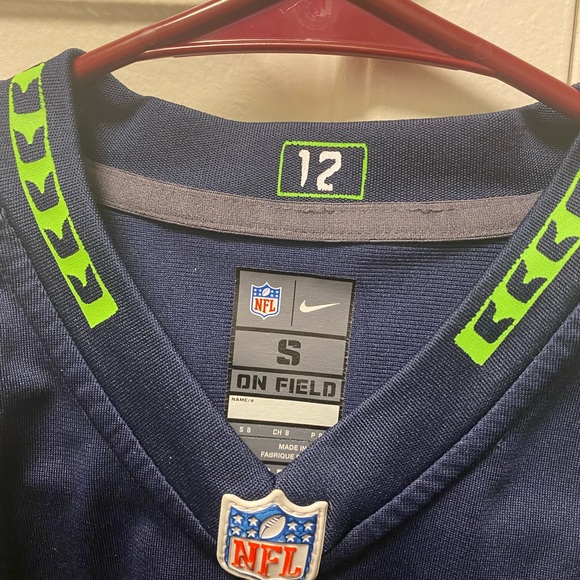 Nike Onfield NFL Seattle Seahawks #12 Fan Women’s Blue Gray Jersey Size Small - Picture 13 of 16